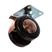  Колесная опора мебел. D50мм, поворот., с торм., площадка, пластик, бронза - накл. Tech-Krep 