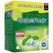  Таблетки для посудомоечных машин Clean&Fresh  All in 1 WS, 90 таб. 