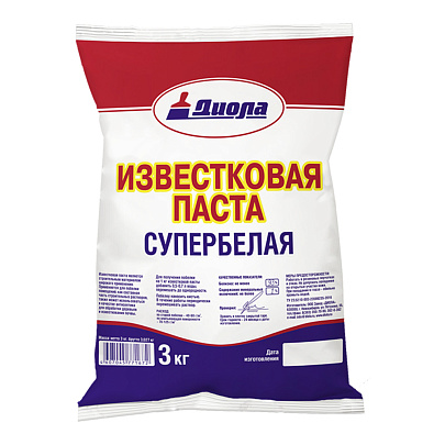Известь-паста отбеленная 3 кг Пакет/Диола Известь-паста отбеленная 3 кг Пакет/Диола
