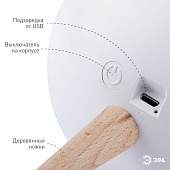 Ночник Котик LED сенсорн диммер USB белый /ЭРА