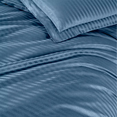 Комплект постельного белья Mariya DeLuxe, евро, сатин-страйп, наволочки 50х70 см, синий Комплект постельного белья Mariya DeLuxe, евро, сатин-страйп, наволочки 50х70 см, синий