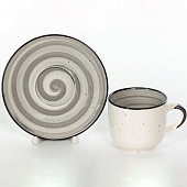 Набор чайный (чашка 260мл + блюдце 150мм) Аэрограф Графитовый Бриз 139-27121 Набор чайный (чашка 260мл + блюдце 150мм) Аэрограф Графитовый Бриз 139-27121