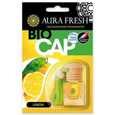  Ароматизатор подвесной бутыл. AURA FRESH BIO CAP 6мл Lemon 