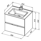  Раковина-столешница Flat 60 254363 Акванет 