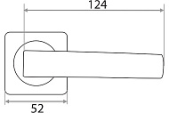  Ручка дверная Trodos квадрат AL-02-A845, никель 