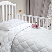  Одеяло 110х140 стеганое Baby бамбук, белый, ОБ-61110т 