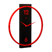  Часы настенные  металл+ дерево, круг 30,5 см, красный+черный "Time 3" Рубин 3330-003 