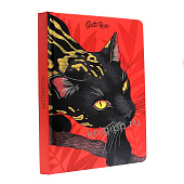 Блокнот Gatto Rosso Дикие кошки, в клетку, 128л, Чёрная кошка, Б128-6481 