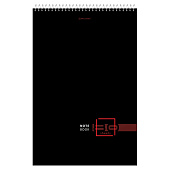  Блокнот БОЛЬШОЙ ФОРМАТ А4 198х297мм, 80л, гребень, жесткая подложка, клетка, BRAUBERG, Dark, 114355 