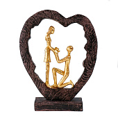 Сувенир полистоун Влюблённые в сердце - признание в любви, золото, 16х6х20 см, 9759351 Сувенир полистоун Влюблённые в сердце - признание в любви, золото, 16х6х20 см, 9759351