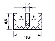 Ш-образный профиль алюминиевый 265 1м Ш-образный профиль алюминиевый 265 1м