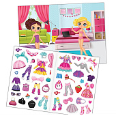 Книга с многоразовыми наклейками "Одень куколку" 3950986 Книга с многоразовыми наклейками "Одень куколку" 3950986