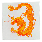 Салфетки бумажные New Line DESIGN Дракон на белом 33х33 3 слоя.20 штук Салфетки бумажные New Line DESIGN Дракон на белом 33х33 3 слоя.20 штук