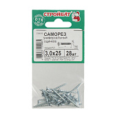 Саморезы универсальные оцинкованные ШУц 3,0х25мм, потайная голова, 28шт Саморезы универсальные оцинкованные ШУц 3,0х25мм, потайная голова, 28шт