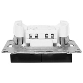  Выключатель встраиваемый 2 клавиши, цвет черный, с подсветкой, EKF Эпика 