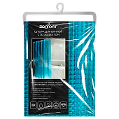 Штора для ванной Лаурель 3D ПВХ 180х180см 12 колец голубой /104244 Zenfort Штора для ванной Лаурель 3D ПВХ 180х180см 12 колец голубой /104244 Zenfort