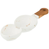 Менажница с деревянной ручкой коллекция "Золотой мрамор" WHITE 34х11,3х5 см 412-137 Менажница с деревянной ручкой коллекция "Золотой мрамор" WHITE 34х11,3х5 см 412-137