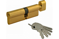 Цилиндр ключ/вертушка МЦ-ЛУВ-90 (латунь/золото) (45-45) англ.кл. Нора-М Цилиндр ключ/вертушка МЦ-ЛУВ-90 (латунь/золото) (45-45) англ.кл. Нора-М