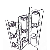  Подставка д/цветов Ширма напольная 151х80-90см антик/медь (1) Е 