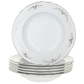 Тарелка глубокая 23 см Thun Constance, декор "Серый орнамент, отводка платина" БТФ0577 Тарелка глубокая 23 см Thun Constance, декор "Серый орнамент, отводка платина" БТФ0577