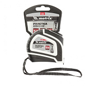 Рулетка 5мх25мм, двухкомпонентный корпус, автоматическая фиксация, Matrix PRO Autostop Рулетка 5мх25мм, двухкомпонентный корпус, автоматическая фиксация, Matrix PRO Autostop