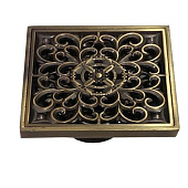 Трап нерж вертикальный 100х100мм сухой затвор старая бронза Трап нерж вертикальный 100х100мм сухой затвор старая бронза