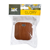 Выключатель накладной 1 клавиша, цвет дуб, с подсветкой, IEK GLORY