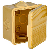 Коробка распаячная ОП КМ 65х65х50 IP54 откид. крышка 4 ввода сосна IEK Коробка распаячная ОП КМ 65х65х50 IP54 откид. крышка 4 ввода сосна IEK