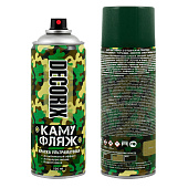  Эмаль аэрозольная КАМУФЛЯЖ Зеленый матовый DECORIX, 520мл. 