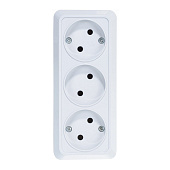 Розетка 3-м б/з ОП Олимп бел. UNIVersal 1160 Розетка 3-м б/з ОП Олимп бел. UNIVersal 1160