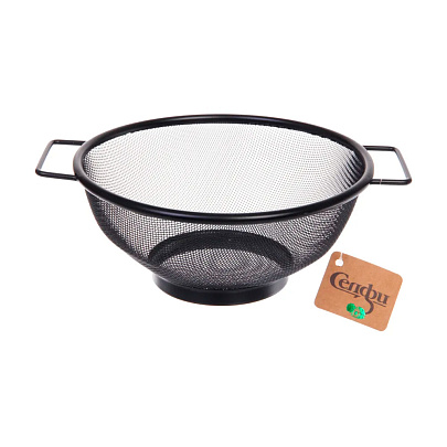  Сито металическое d20cм с ручками черное 323-0524 