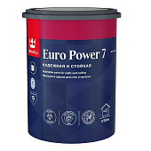 Краска моющаяся для стен и потолков Tikkurila Euro Power 7 матовая База А 0,9л.