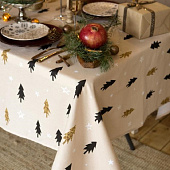 Скатерть (рогожка) 146х180 Доляна Christmas mood 4980242