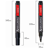  Набор маркеров перманентных 4цв Brauberg Contract, скошенный наконечник, 1-5 мм, 150473 