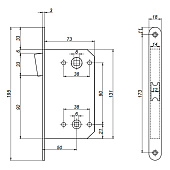  Защелка дверная магнитная с/у 5300-М-WC-CR (хром) Апекс 