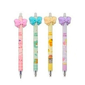  Ручка гелевая BASIR Бантик, автоматическая синяя со стираемыми чернилами 0,5 мм, ассорти, 1500 