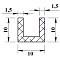  Алюминиевый П-образный профиль 10х10х10х1,5мм 1м 