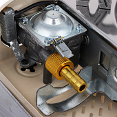 Плитка газовая ЕРМАК из нерж.стали, малая, с переходником, 25х20,5х10см, 1,8кВт 116-048 Плитка газовая ЕРМАК из нерж.стали, малая, с переходником, 25х20,5х10см, 1,8кВт 116-048