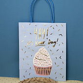 Пакет подарочный Holiday yay (S), голубой, 21х25,5х10 см, HB-8470S-04 Пакет подарочный Holiday yay (S), голубой, 21х25,5х10 см, HB-8470S-04