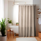 Штора для ванной 180х180 Brilliant Grey 12 колец атлас XT-082 Aquadomer