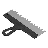 Шпатель зубчатый 300мм, зуб 10х10мм, пластмассовая ручка, нержавеющая сталь Шпатель зубчатый 300мм, зуб 10х10мм, пластмассовая ручка, нержавеющая сталь