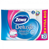 Туалетная бумага Зева 3-сл Делюкс Белая б/аром, 12шт Туалетная бумага Зева 3-сл Делюкс Белая б/аром, 12шт