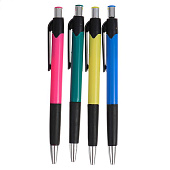  Набор ручек шариковых автоматических 4 штуки корпус МИКС с резиновым держателем 1054781 