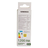  Лампа LED 12Вт Е14, свеча, 4000К нейтр. бел. GENERICA 