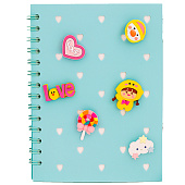  Блокнот (А5) в силиконовой обложке с джиббитсами "Fantasy", blue (20.8х14.7) 