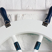 Вешалка настенная «Штурвал», крючки декоративные, 3 крючка, бело-синяя 1367025 Вешалка настенная «Штурвал», крючки декоративные, 3 крючка, бело-синяя 1367025