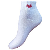  Женские носки GRAND LINE, арт. ЖК-13, сердце, белые, р. 25 (н) 