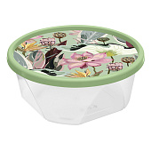  Контейнер круглый 0,4л с декором зеленый 222132718/08 