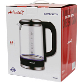  Чайник стеклянный электрический ATLANTA ATH-2475 (black) 1,8л 1800Вт 
