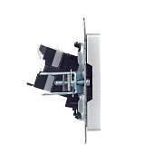 Розетка компьютерная встраиваемая RJ45 UTP cat 5e, цвет сталь, IEK BRITE